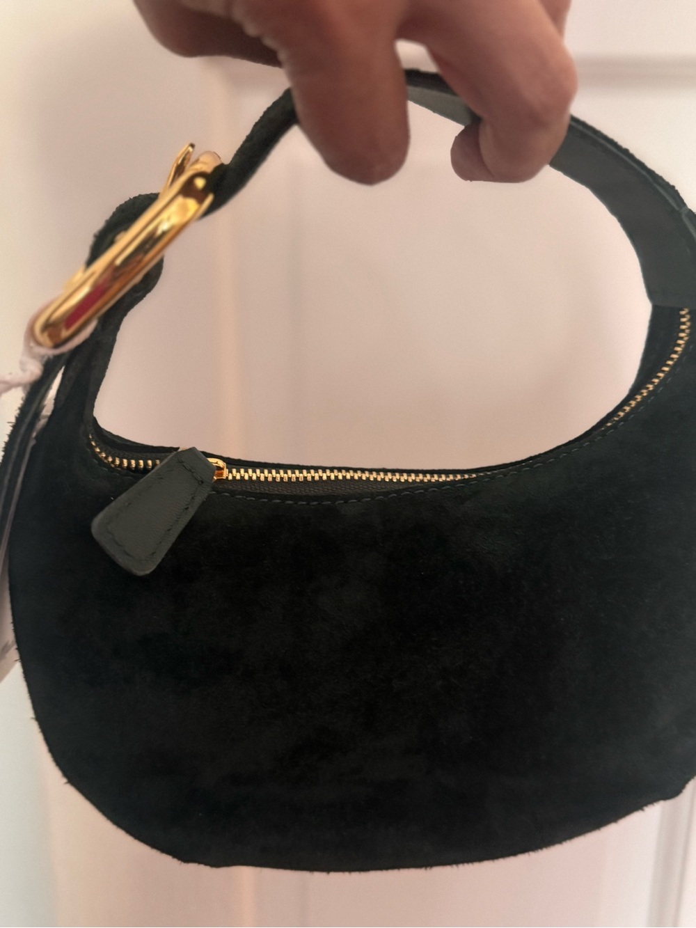 Madewell Classic Green Suede Bag - Women's Hobo Purse - Picture 4 of 8